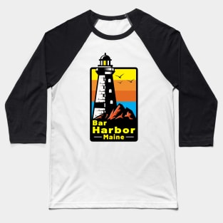 Bar Harbor Maine Lighthouse Baseball T-Shirt